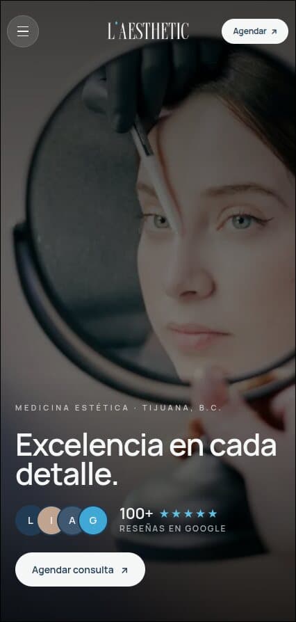 El mismo sitio visto en un teléfono