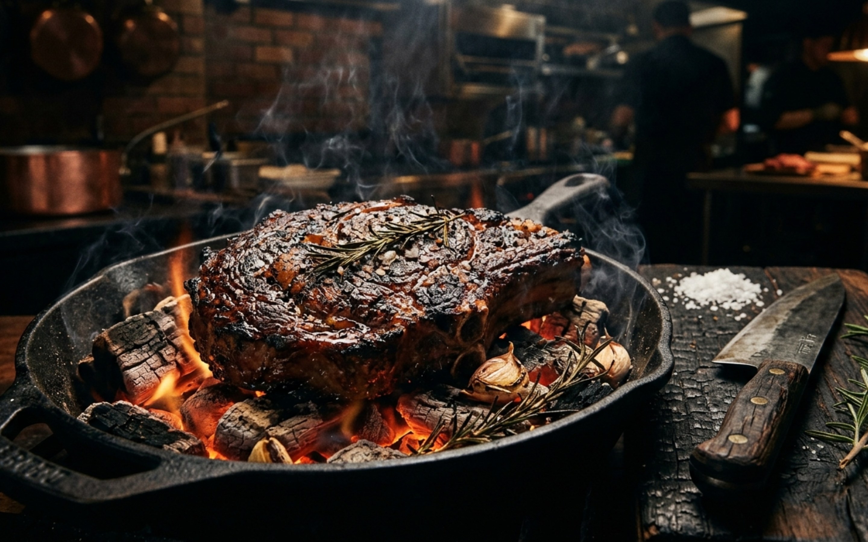 Brasa al fuego